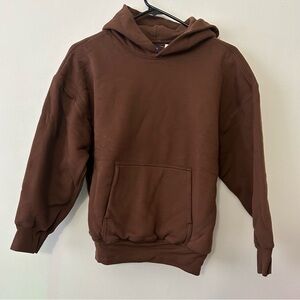 NWT Yeezy YZY Gap Kids Double Layer Hoodie Brown  Sweatshirt Size Large
